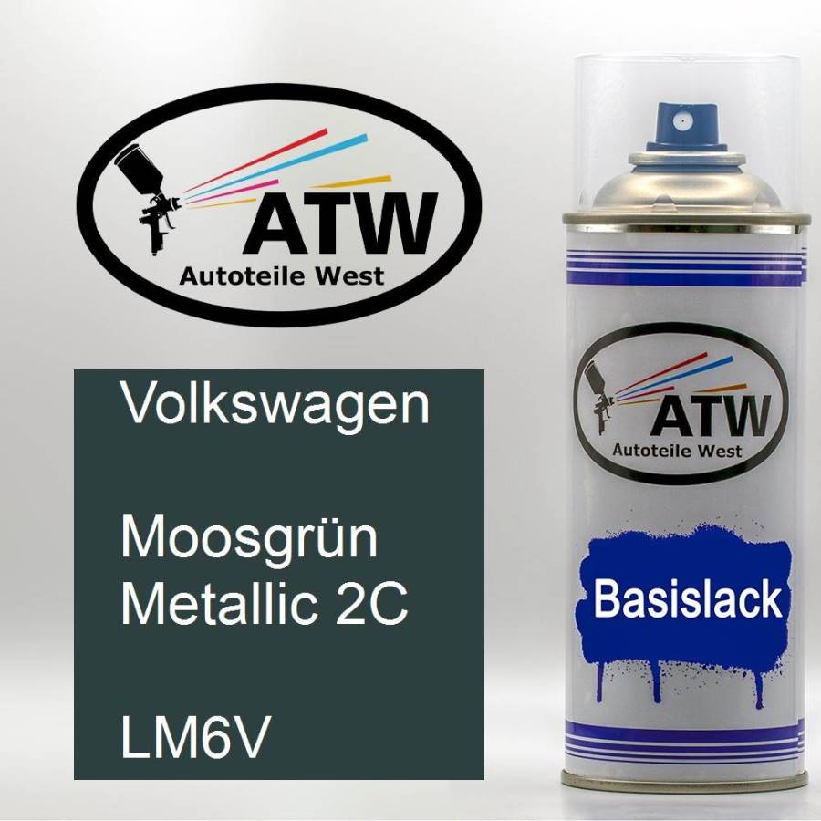 Volkswagen, Moosgrün Metallic 2C, LM6V: 400ml Sprühdose, von ATW Autoteile West.